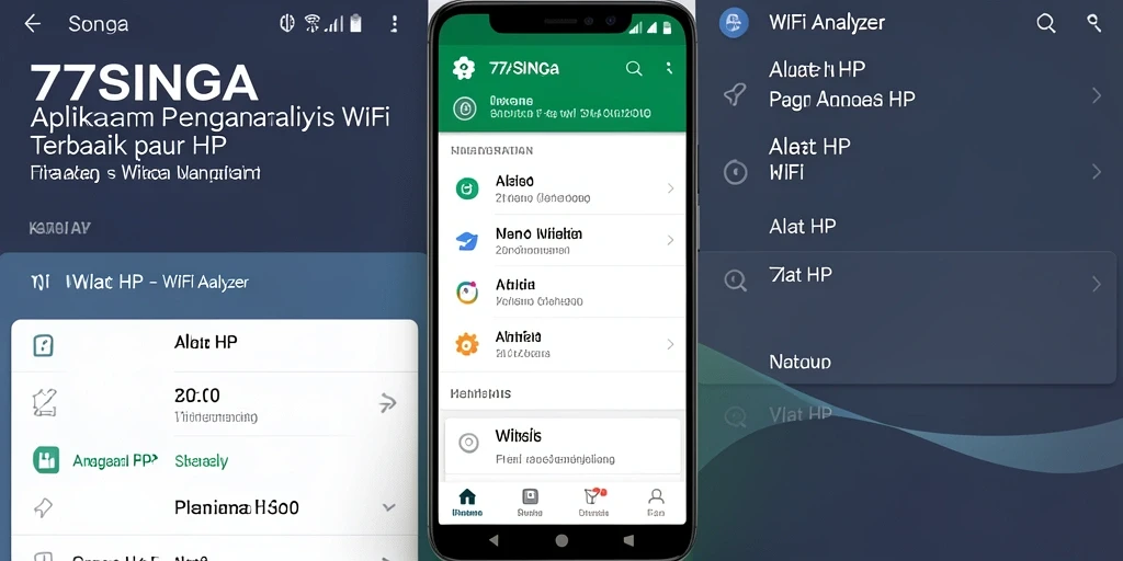 Antarmuka aplikasi 77SINGA yang menampilkan analisis WiFi dengan jelas.