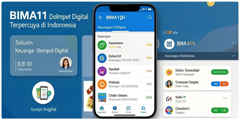 Antarmuka BIMA11 yang bersih dan fungsional untuk dompet digital.