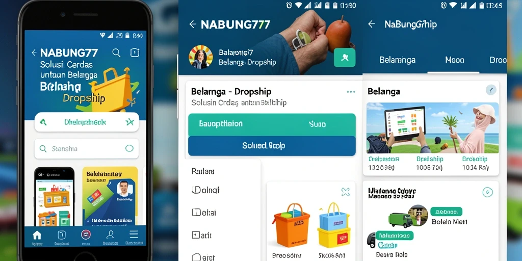 Tampilan antarmuka NABUNG77 yang memudahkan belanja Dropship.