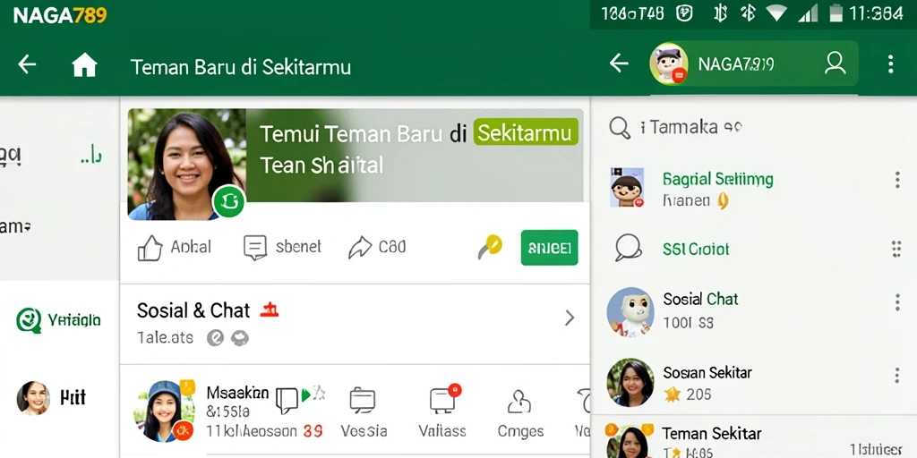 Tampilan interaktif NAGA789 untuk mencari teman baru.