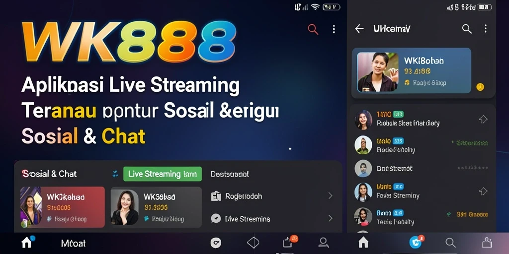 Antarmuka aplikasi WK888 yang ramah pengguna dalam fungsi Live Streaming.