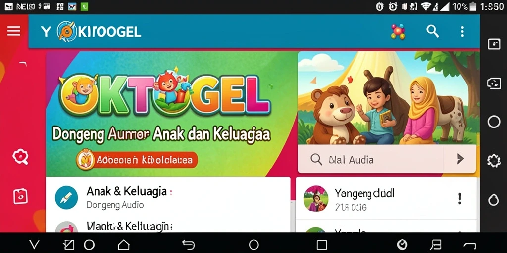 Antarmuka YOKTOGEL dengan berbagai pilihan dongeng audio.